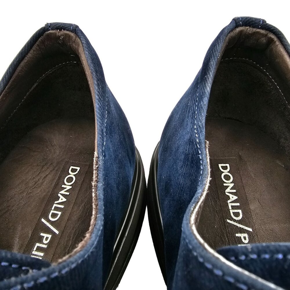 NEW Donald Pliner Distressed Navy Blue Velvet Dress Shoes Men 10 Wholecut Oxford - Picture 7 of 13